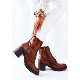 Vinceza Teplé dámské boty na podpatku Camel Dunaff hnědý 1 Vinceza Teplé dámské boty na podpatku Camel Dunaff hnědý 1