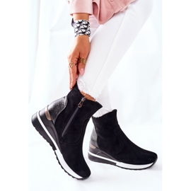 Vinceza Dámské kozačky na klínku Black Greenfort černá 2