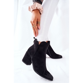 Vinceza Dámské kozačky na podpatku semišové černé Carrick černá 2