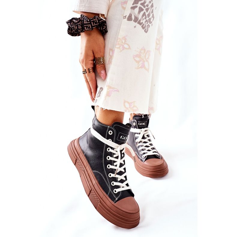 Dámské vysoce izolované tenisky GOE II2N4033 černé hnědý černá 1