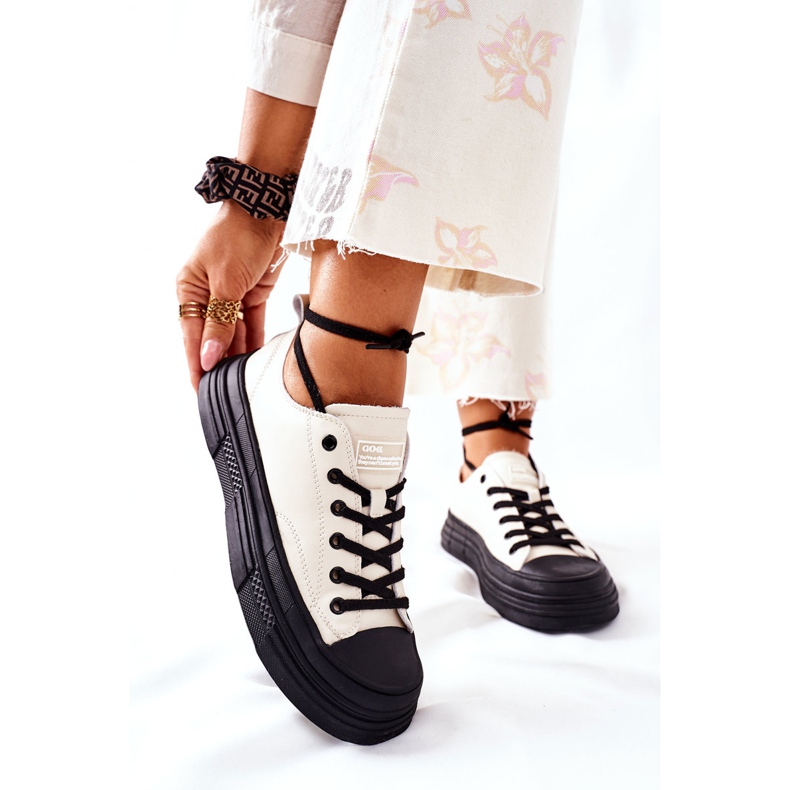 Dámské teplé tenisky GOE II2N4036 bílé bílý černá 2