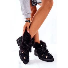 Dámské velurové kožené boty Nicole Black 2680/028 černý 2