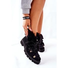 Dámské velurové kožené boty Nicole Black 2680/028 černý 1