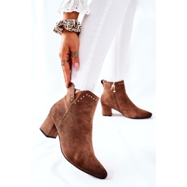 Vinceza Dámské kozačky semišové béžové Brinlack hnědý 2