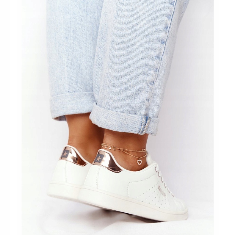 Dámské kožené tenisky Big Star DD274583 v bílé mědi bílý 2