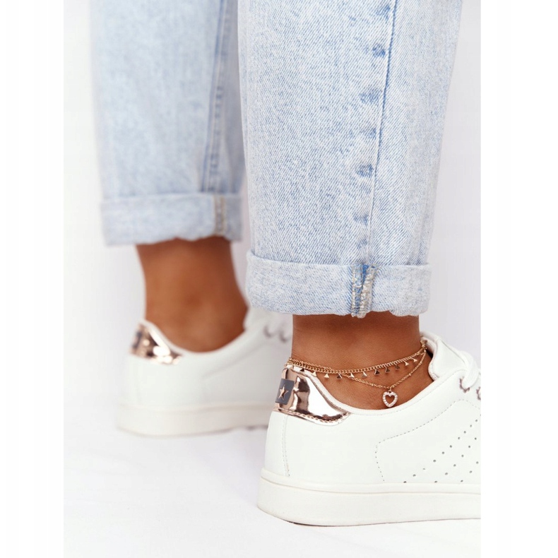 Dámské kožené tenisky Big Star DD274583 v bílé mědi bílý 3