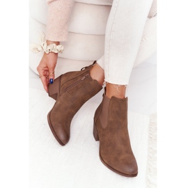 PJ1 Dámské teplé boty Jodhpur Heel 20Y8014-6 hnědý 1 PJ1 Dámské teplé boty Jodhpur Heel 20Y8014-6 hnědý 1