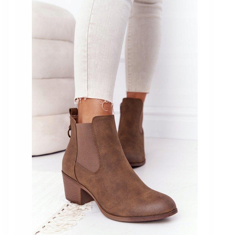 PJ1 Dámské teplé boty Jodhpur Heel 20Y8014-6 hnědý 2 PJ1 Dámské teplé boty Jodhpur Heel 20Y8014-6 hnědý 2