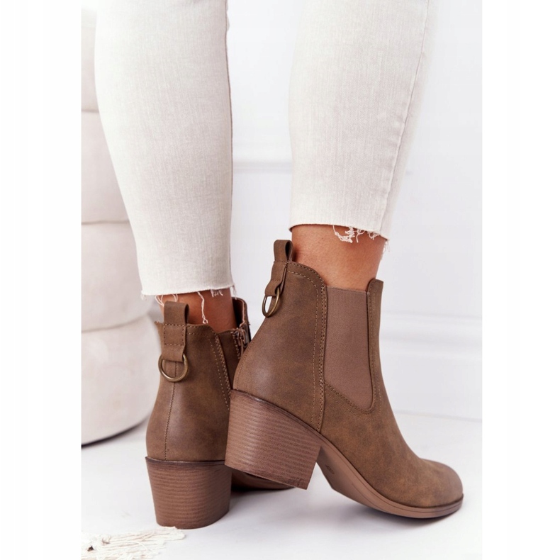 PJ1 Dámské teplé boty Jodhpur Heel 20Y8014-6 hnědý 4 PJ1 Dámské teplé boty Jodhpur Heel 20Y8014-6 hnědý 4