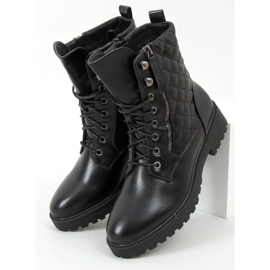 Černě prošívaní dělníci XJ-65 Black černá 1