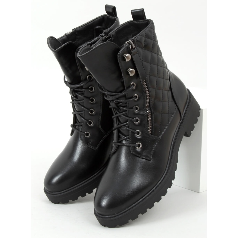 Černě prošívaní dělníci XJ-65 Black černá 1