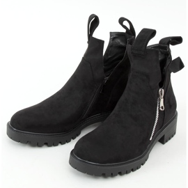 Černé kozačky vystřižené vystřižené SP150 Black černý 1