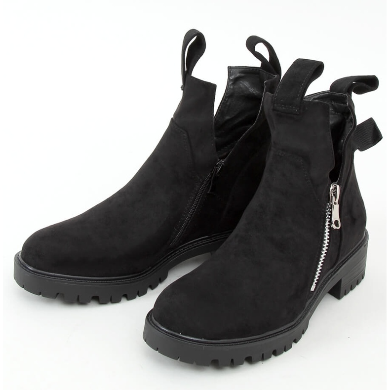 Černé kozačky vystřižené vystřižené SP150 Black černá 1