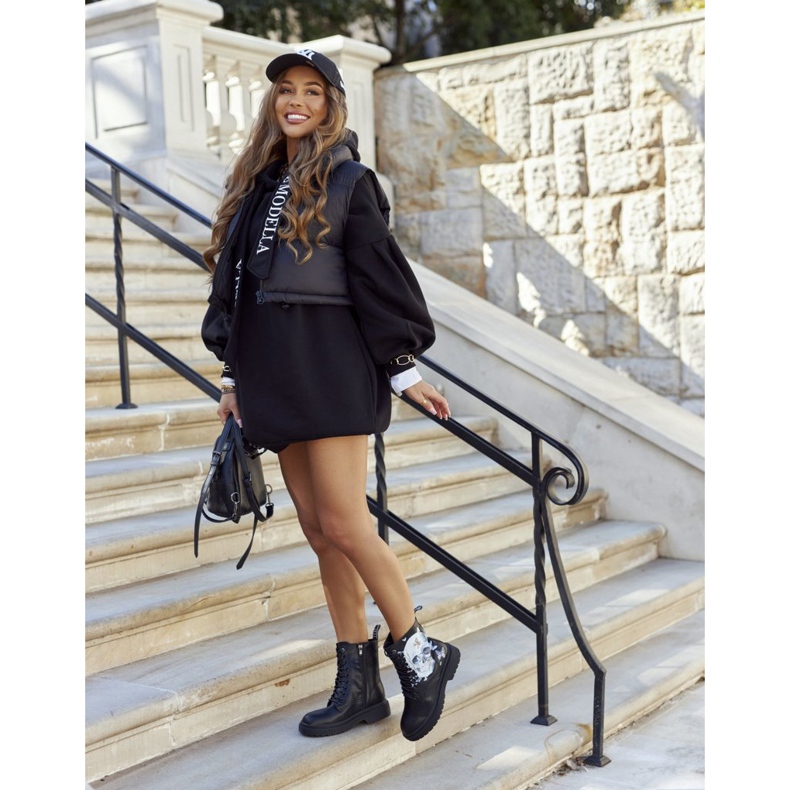 Dámské boty s potiskem GOE II2N4045 černé černá 2 Dámské boty s potiskem GOE II2N4045 černé černá 2