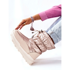 Dámské teplé sněhové boty se zlatým hvězdicovým zipem 2