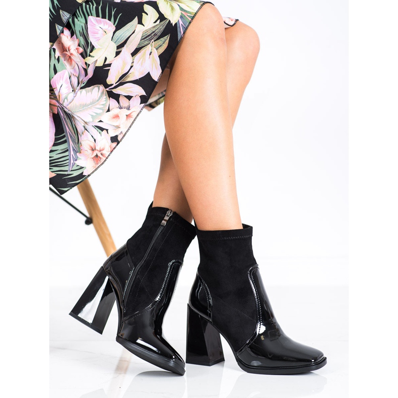 S. BARSKI Boty na trapézovém podpatku S.BARSKI černá 2