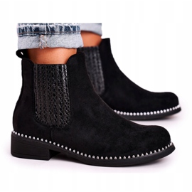 Dámské kozačky Jodhpur kozačky semišové černé Meagan černá 5