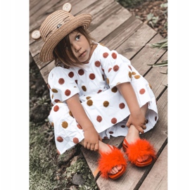 FR1 Dětské gumové pantofle s kožešinovým červeným Skylarem červené 4