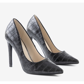 Černé lodičky na vrhací patě černý 1