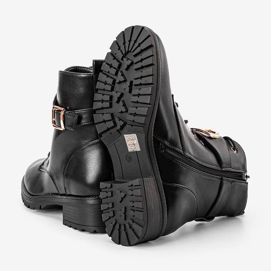 Černé pracovní boty Versi na plochém podpatku černá 1