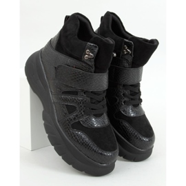 Boty na vysoké podrážce KL-771 Black černý 1