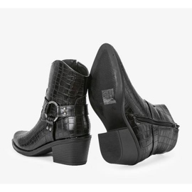 Černé kovbojské boty s krokodýlím vzorem Lav černý 1