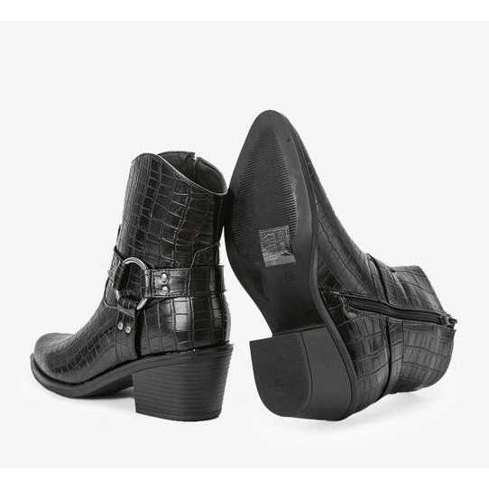 Černé kovbojské boty s krokodýlím vzorem Lav černý 1