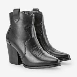 Černé kozačky na sloupku Forte černý 1