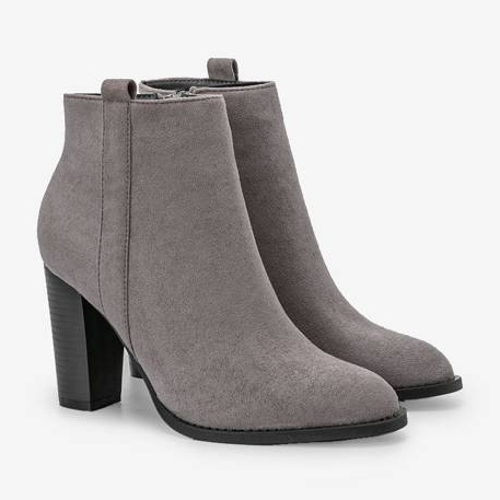 Šedé kotníkové boty na sloupku Pinata šedá 1