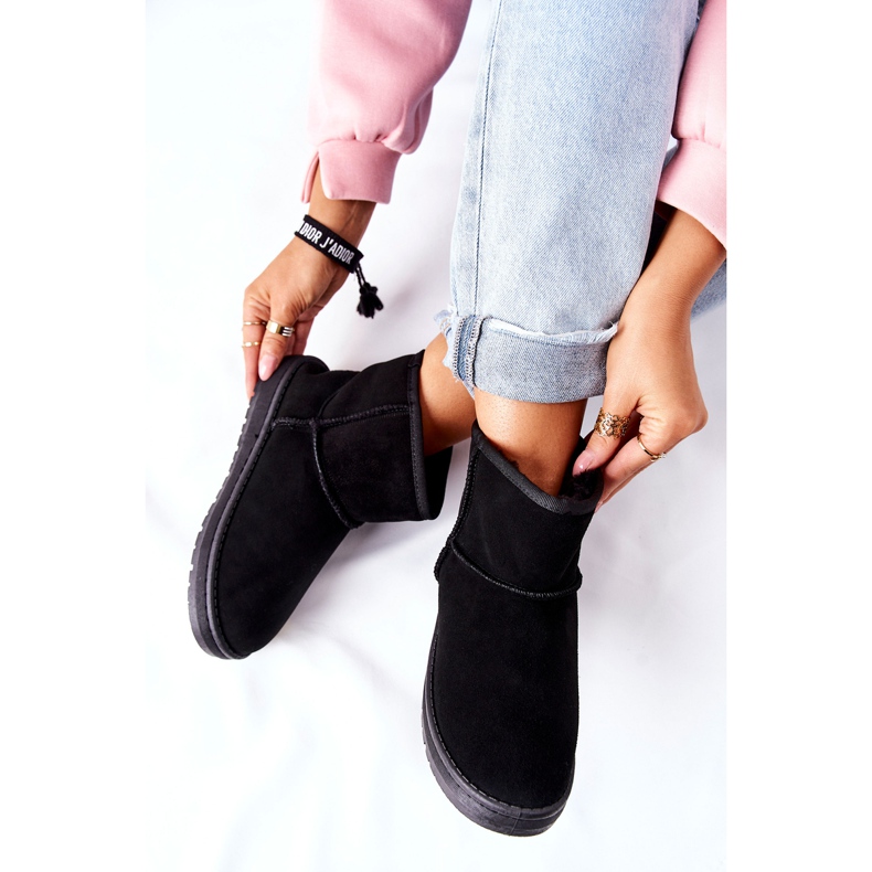 Dámské kožené boty do sněhu Big Star II274440 Black černá 2