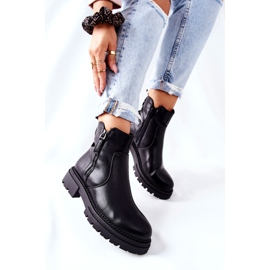 PE1 Černé vysoké boty Silvan se zipy černý 2