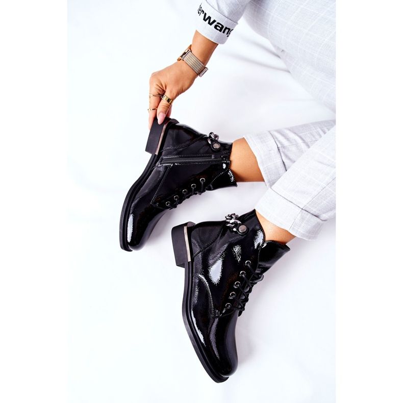 Lakované teplé boty Sergio Leone Black BT405 černá 1