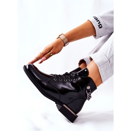 Lakované teplé boty Sergio Leone Black BT405 černý 2