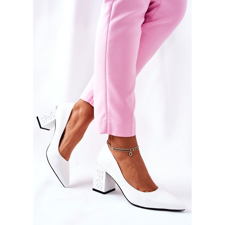 S.Barski Kožená Lodičky Na Bílé Cherith Baru bílý 1