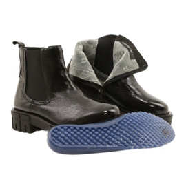 Black Varnised Women's Boots Caprice 9-25461-27 017 černý 6