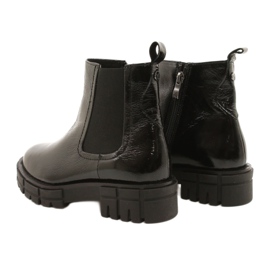 Black Varnised Women's Boots Caprice 9-25461-27 017 černý 4