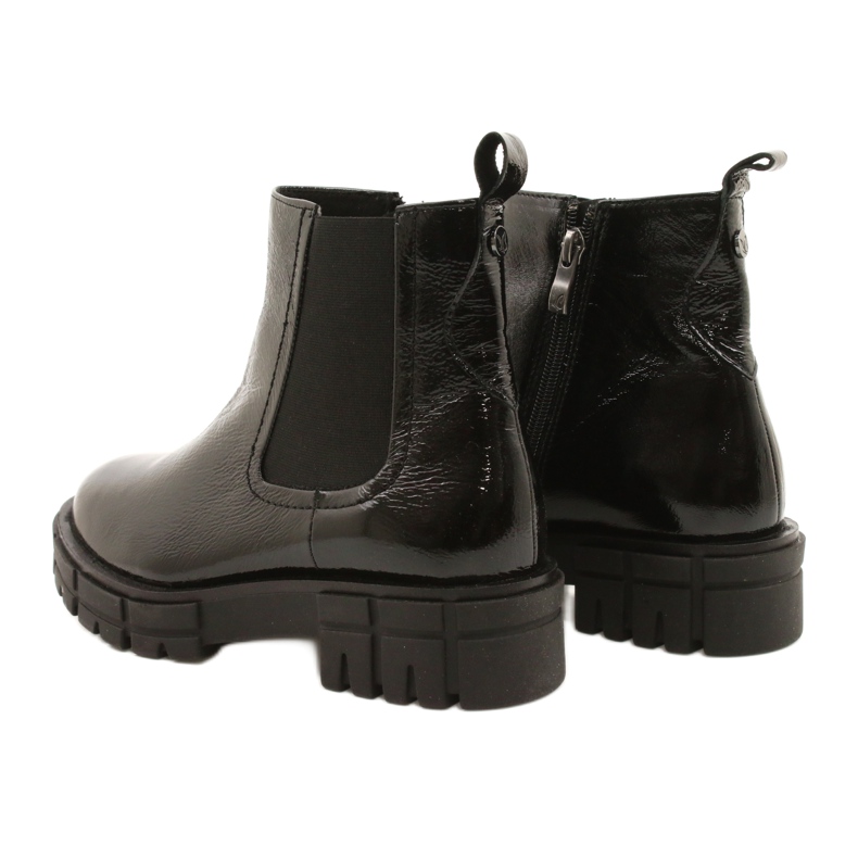 Black Varnised Women's Boots Caprice 9-25461-27 017 černá 4