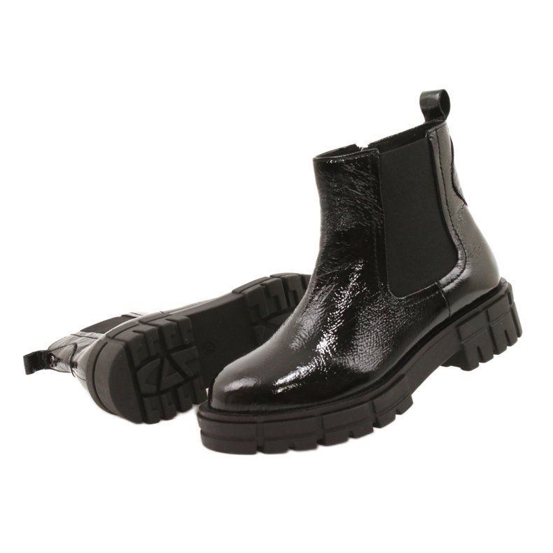 Black Varnised Women's Boots Caprice 9-25461-27 017 černý 3