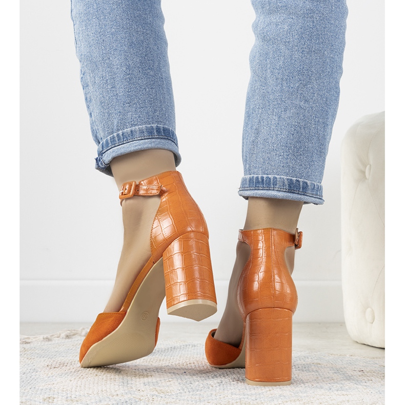 Oranžové lodičky na post Natalie oranžový 2