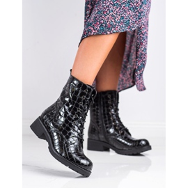 SHELOVET Šněrovací boty černý 2