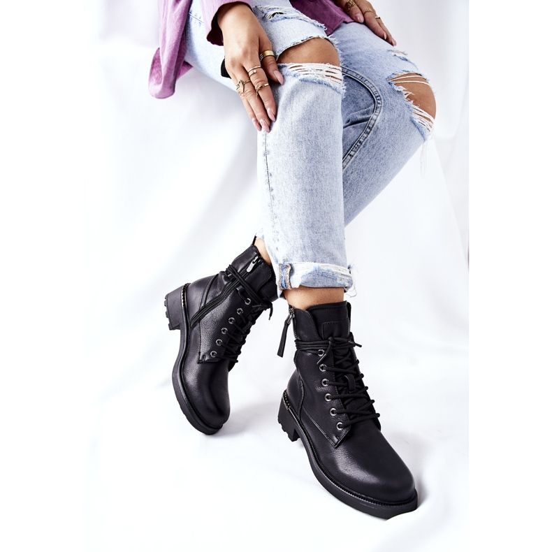 Černé vysoké pracovní boty Maisa se zipy černá 2 Černé vysoké pracovní boty Maisa se zipy černá 2