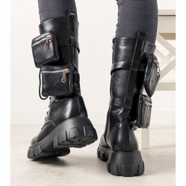 Černé kozačky s sáčky Apolline černá 1