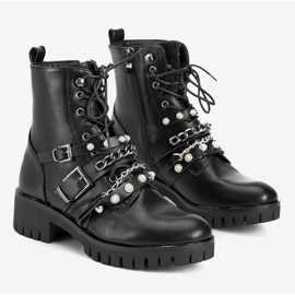 Dámské černé turistické boty s řetízky Faubert černá 1