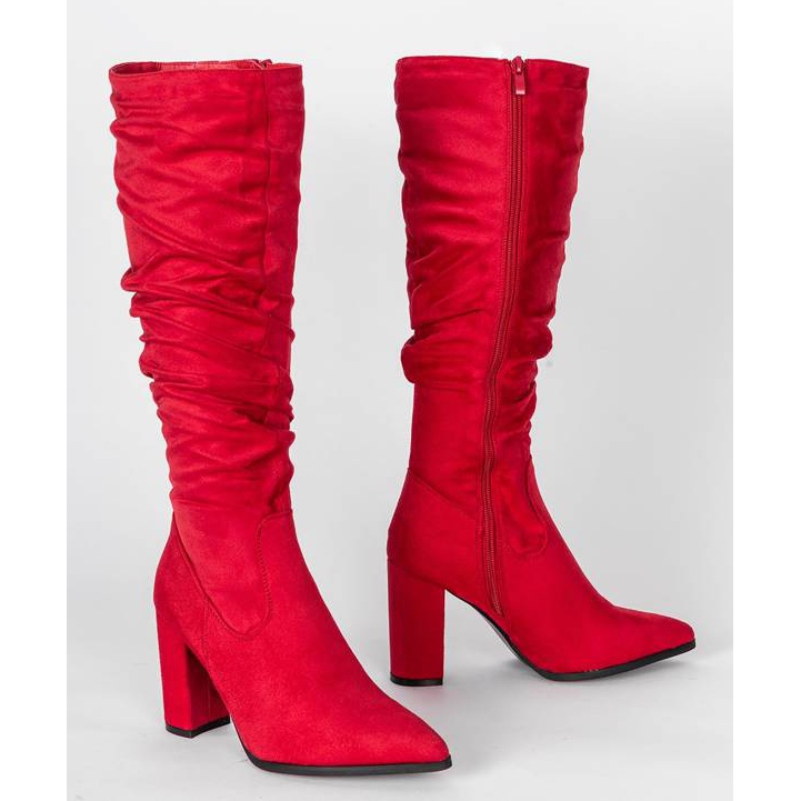 Červené boty na vysokém sloupku Swing 1