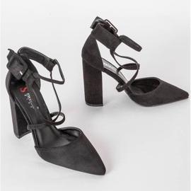 Černé lodičky na sloupku Piper černý 1