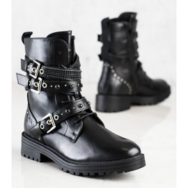 Erynn Černí dělníci s ozdobnými sponami černá 2