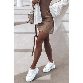 Runway Její bílí trenéři bílý růžový 2