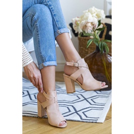 Krémové kozačky na postu Lovely Thing béžový 1