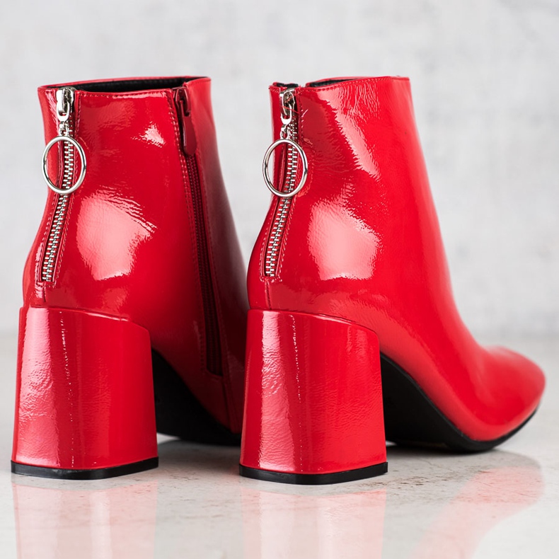 Lucky Shoes Lakované boty na sloupku červené 1
