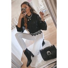 Klasické černé kotníkové boty na sloupku Melanie černá 2